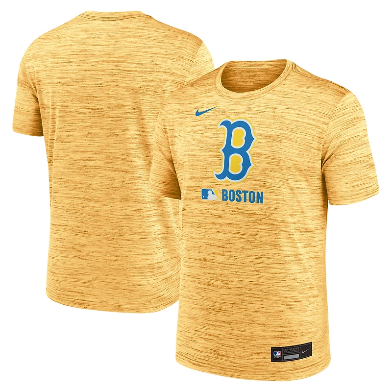T-shirt Nike Gold Boston Red Sox Authentic Collection City Connect Velocity Dri-FIT pour homme