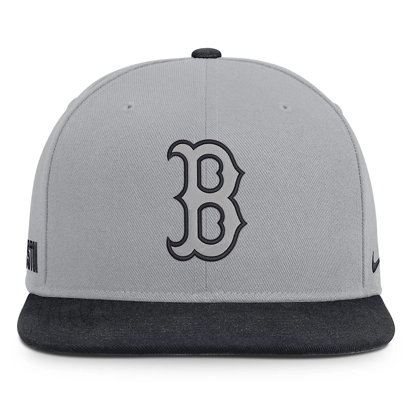 Men's Nike Gray/Navy Boston Red Sox Primetime Pro Dri-FIT Snapback Hat