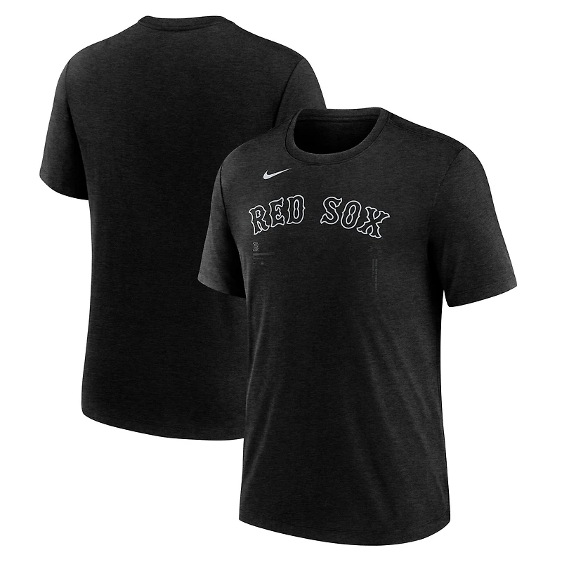 T-shirt Nike noir chiné pour homme avec logo tri-blend des Boston Red Sox