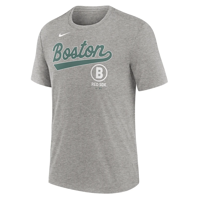 T-shirt Nike City Connect Performance Tri-Blend pour homme, anthracite chiné, Boston Red Sox 2025