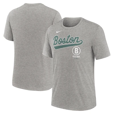 T-shirt Nike City Connect Performance Tri-Blend pour homme, anthracite chiné, Boston Red Sox 2025