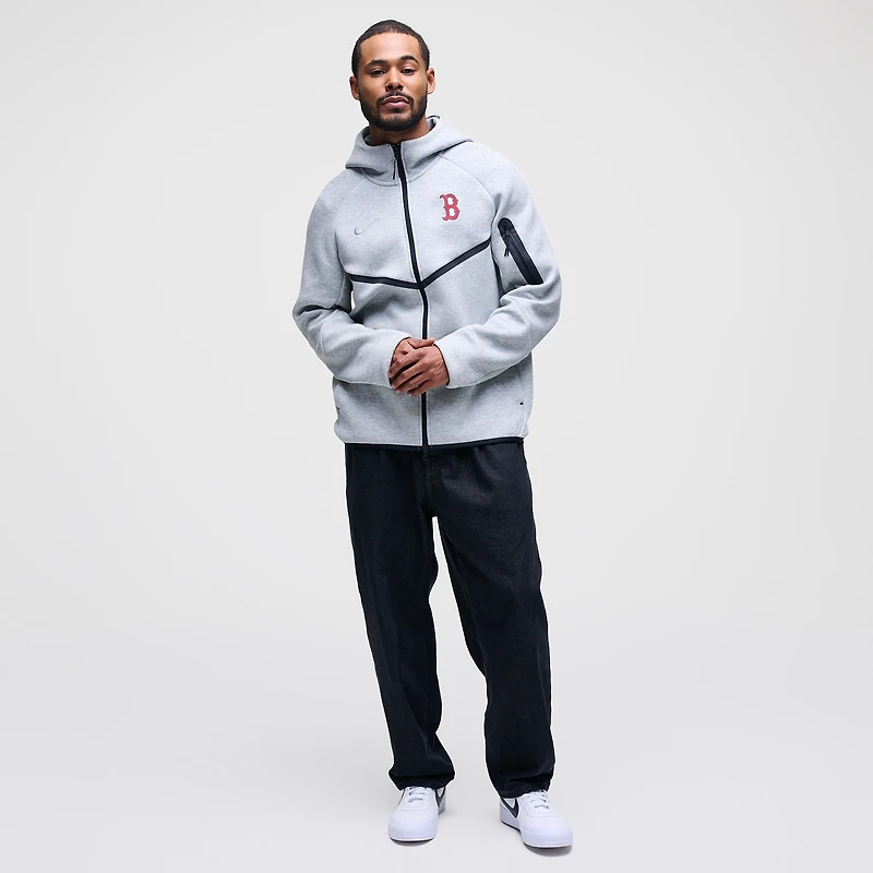 Veste à capuche zippée Nike Tech Fleece Windrunner Boston Red Sox Heather Charcoal pour homme