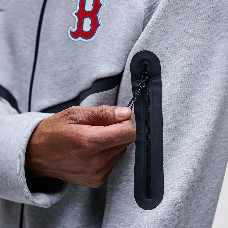 Veste à capuche zippée Nike Tech Fleece Windrunner Boston Red Sox Heather Charcoal pour homme