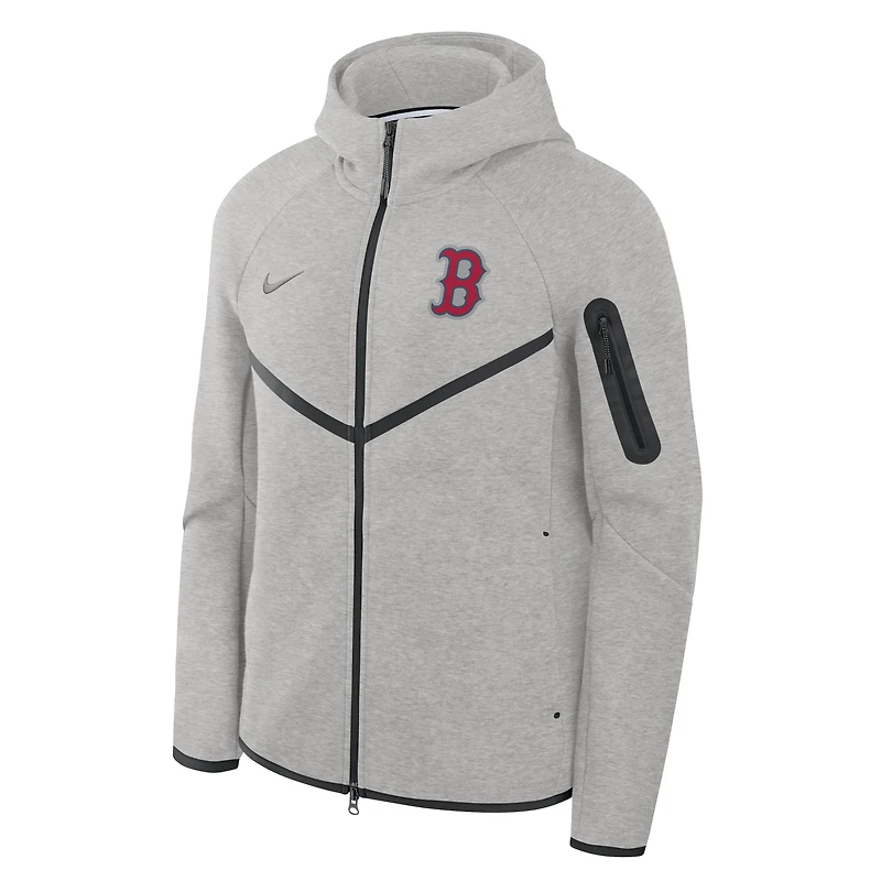 Veste à capuche zippée Nike Tech Fleece Windrunner Boston Red Sox Heather Charcoal pour homme
