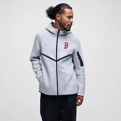 Men's Nike  Heather Charcoal Boston Red Sox Tech Fleece Windrunner Full-Zip Hoodie Jacket