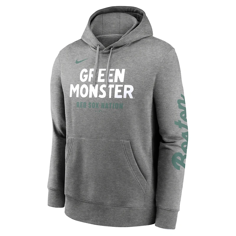 Sweat à capuche Nike City Connect Club 2025 gris chiné pour homme des Boston Red Sox