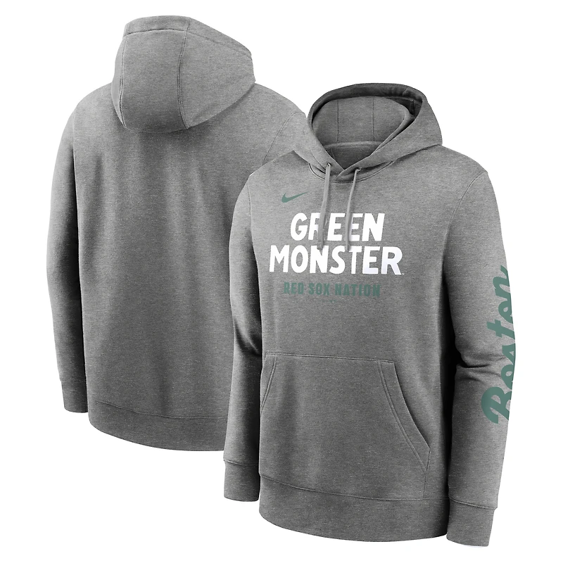 Sweat à capuche Nike City Connect Club 2025 gris chiné pour homme des Boston Red Sox