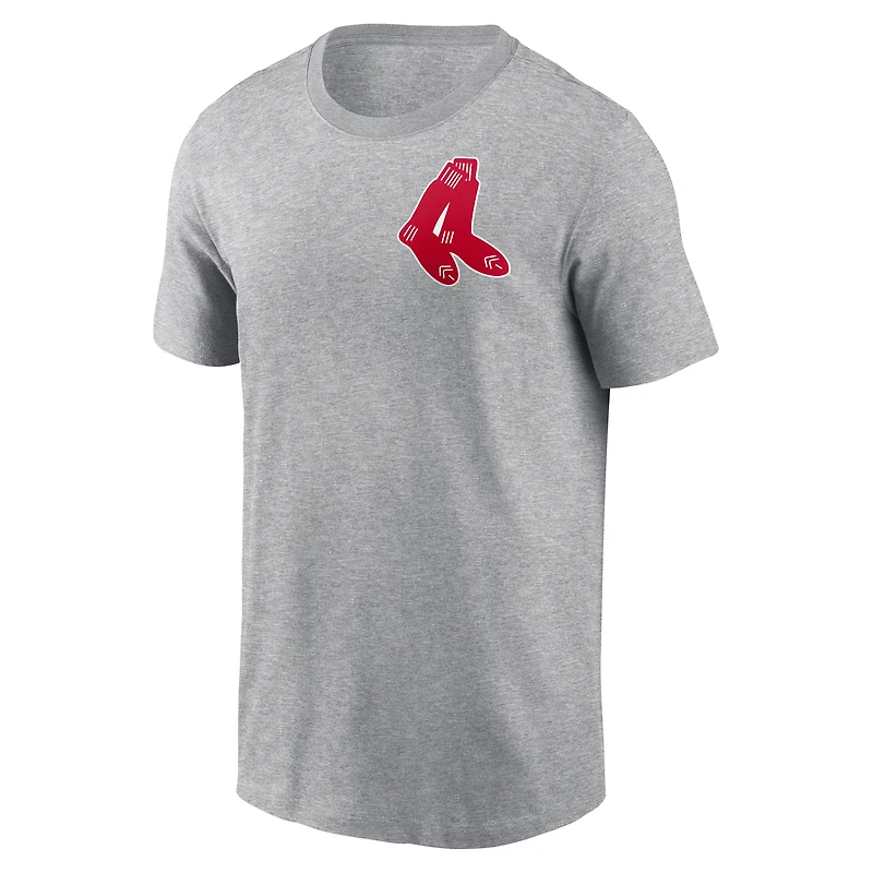 Men's Nike Heather Gray Boston Red Sox Cooperstown Collection Large Logo 2-Hit T-Shirt