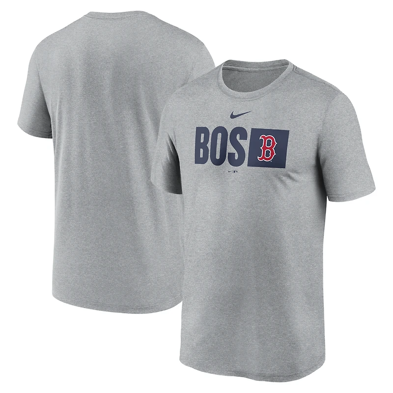 T-shirt Nike Tricode Legend Performance gris chiné des Boston Red Sox pour homme