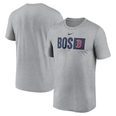 T-shirt Nike Tricode Legend Performance gris chiné des Boston Red Sox pour homme