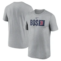 T-shirt Nike Tricode Legend Performance gris chiné des Boston Red Sox pour homme