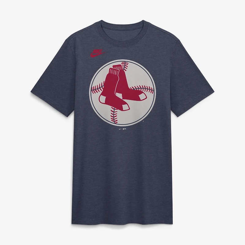 T-shirt Nike Heather Navy pour homme, logo Cooperstown des Boston Red Sox, mélange de trois matières