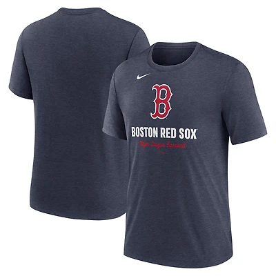 Men's Nike Heather Navy Boston Red Sox Logo Tri-Blend T-Shirt