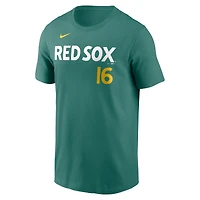 T-shirt Nike Jarren Duran vert Boston Red Sox 2025 City Connect Fuse avec nom et numéro