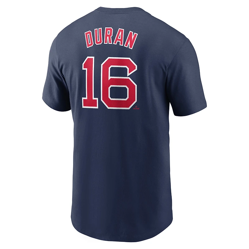 T-shirt Nike Jarren Duran bleu marine pour homme, Boston Red Sox Fuse, avec nom et numéro