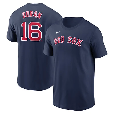 T-shirt Nike Jarren Duran bleu marine pour homme, Boston Red Sox Fuse, avec nom et numéro