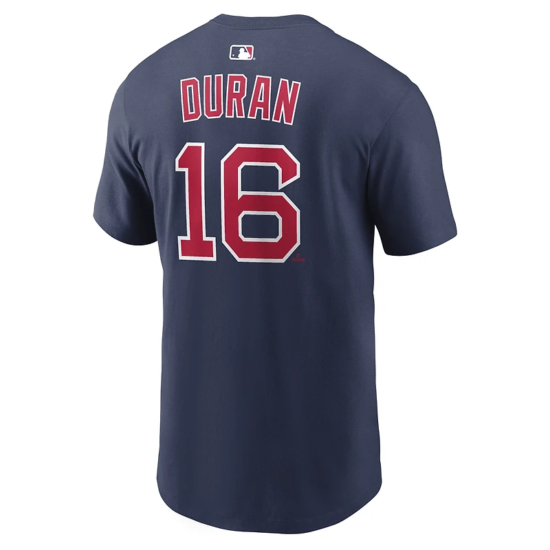 T-shirt Nike Jarren Duran bleu marine Boston Red Sox pour homme, avec nom et numéro