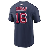 T-shirt Nike Jarren Duran bleu marine Boston Red Sox pour homme, avec nom et numéro