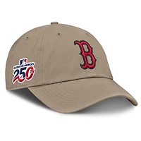 Casquette ajustable Nike kaki Boston Red Sox pour homme, célébrant le 250e anniversaire du club américain