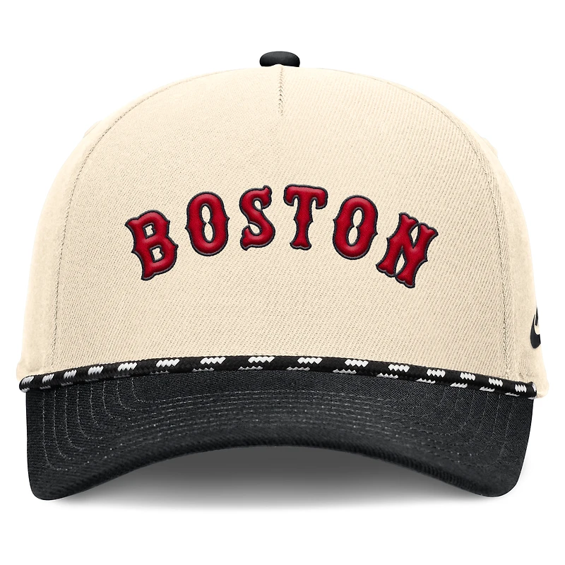 Men's Nike Natural/Black Boston Red Sox Cooperstown Collection Rise Adjustable Hat