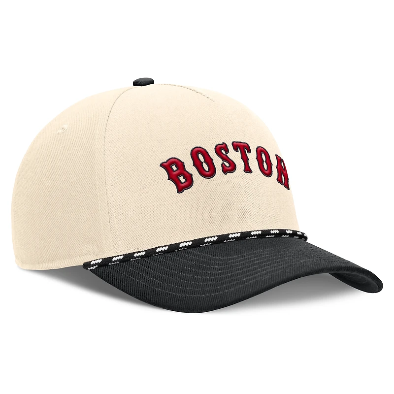 Men's Nike Natural/Black Boston Red Sox Cooperstown Collection Rise Adjustable Hat