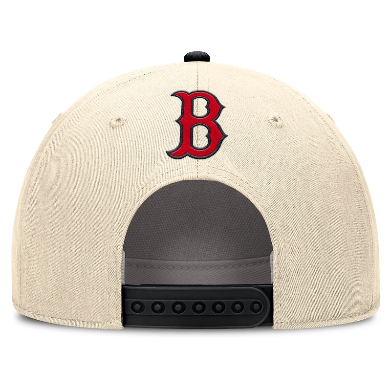 Men's Nike Natural/Black Boston Red Sox Cooperstown Collection Rise Adjustable Hat