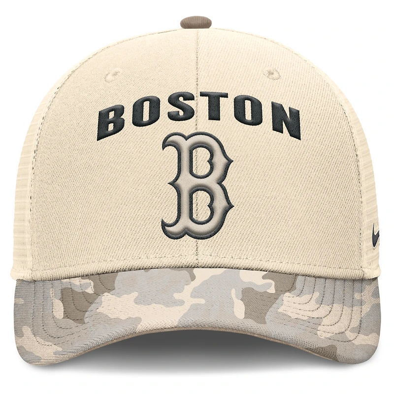 Men's Nike Natural Boston Red Sox Camo Natural Pack Rise Adjustable Trucker Hat