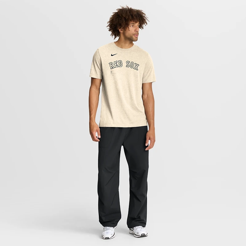 Men's Nike Natural Boston Red Sox Wordmark Tri-Blend T-Shirt