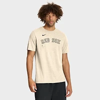 Men's Nike Natural Boston Red Sox Wordmark Tri-Blend T-Shirt