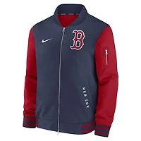 Men's Nike Navy/Red Boston Red Sox Authentic Collection Dugout Relaxed Full-Zip Bomber Jacket