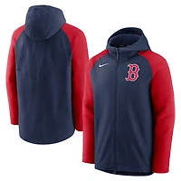 Veste à capuche entièrement zippée Nike pour homme, bleu marine/rouge, Boston Red Sox Authentic Collection Player Performance