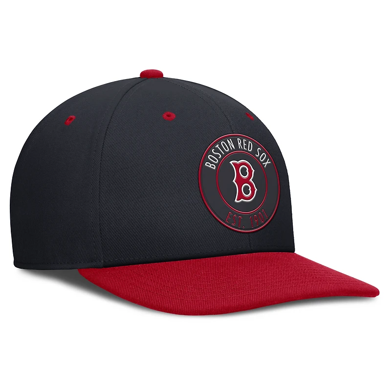 Casquette Nike Pro Dri-FIT Snapback pour homme, bleu marine et rouge, collection Boston Red Sox Cooperstown