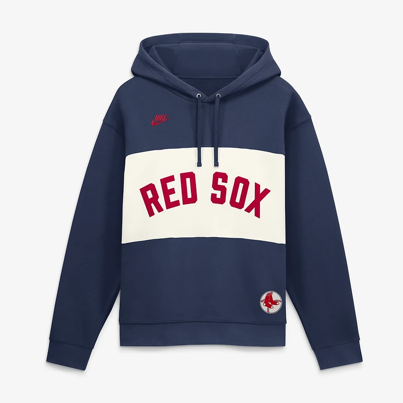 Sweat à capuche Nike bleu marine pour homme, Boston Red Sox, collection 1969 Cooperstown Legacy Color-Block