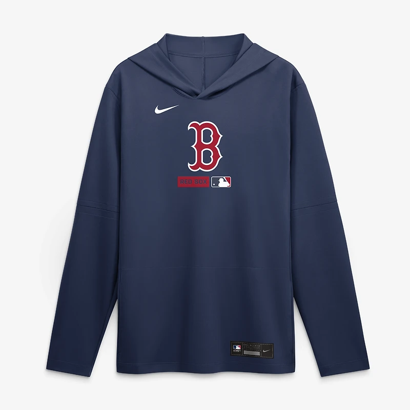 Men's Nike Navy Boston Red Sox Authentic Collection Dri-FIT Long Sleeve Hooded T-Shirt