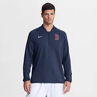 Pull-over Nike Boston Red Sox Authentic Collection Dri-FIT à demi-zip bleu marine pour homme