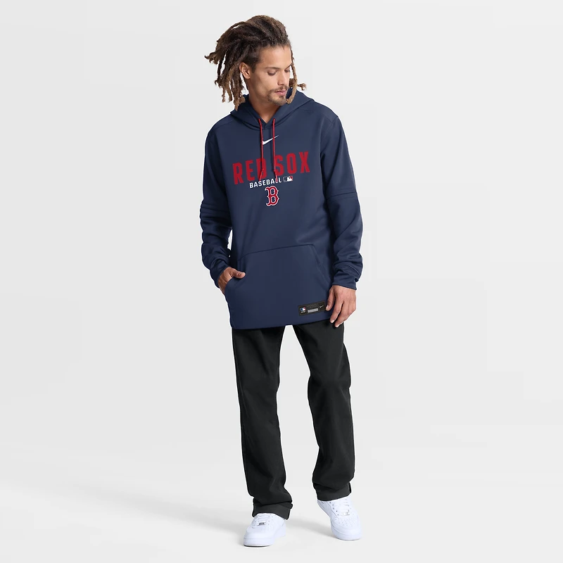 Sweat à capuche Nike Therma-FIT Authentic Collection pour homme, bleu marine, Boston Red Sox