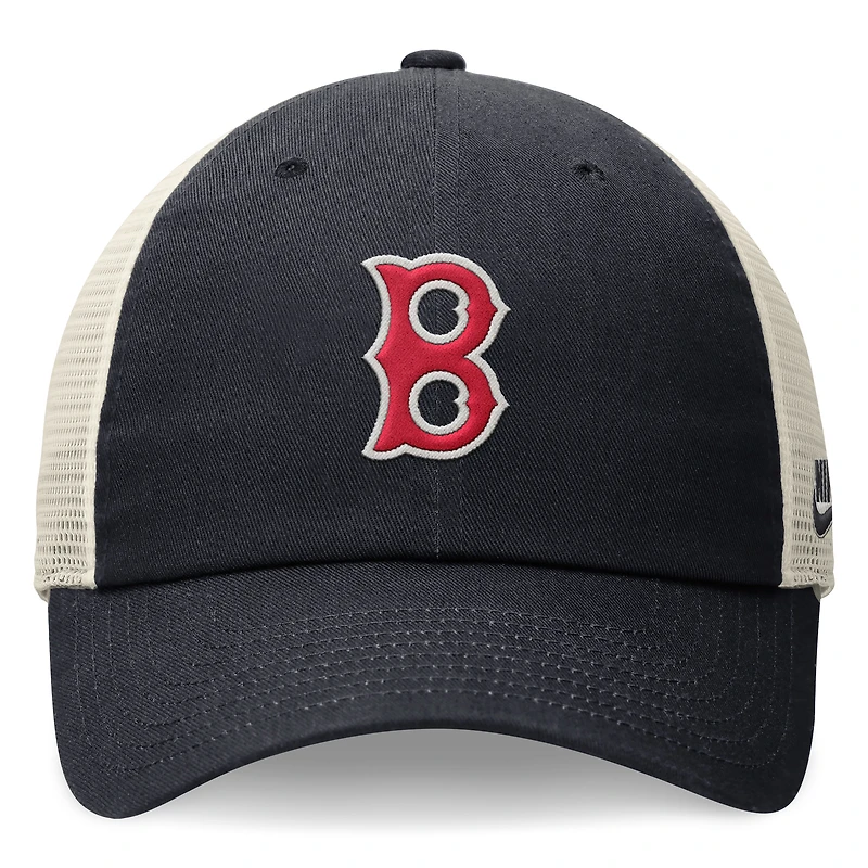 Casquette réglable de camionneur Nike pour hommes, bleu marine, Boston Red Sox, collection Cooperstown, Rewind Club