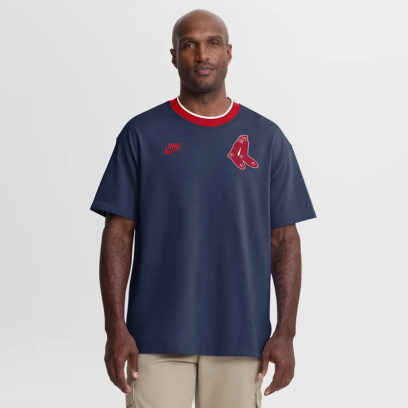 Men's Nike Navy Boston Red Sox Cooperstown Collection Ringer T-Shirt
