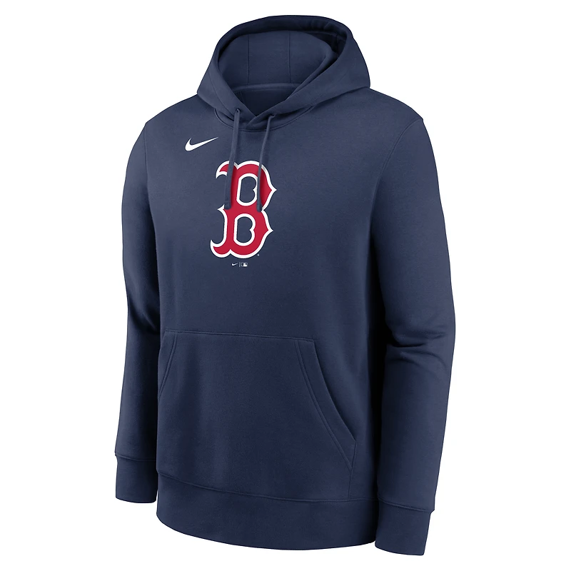 Men's Nike Navy Boston Red Sox Logo Club Fleece Pullover Hoodie