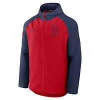 Veste Nike Authentic Collection Raglan Performance entièrement zippée pour homme Boston Red Sox Rouge/Bleu marine