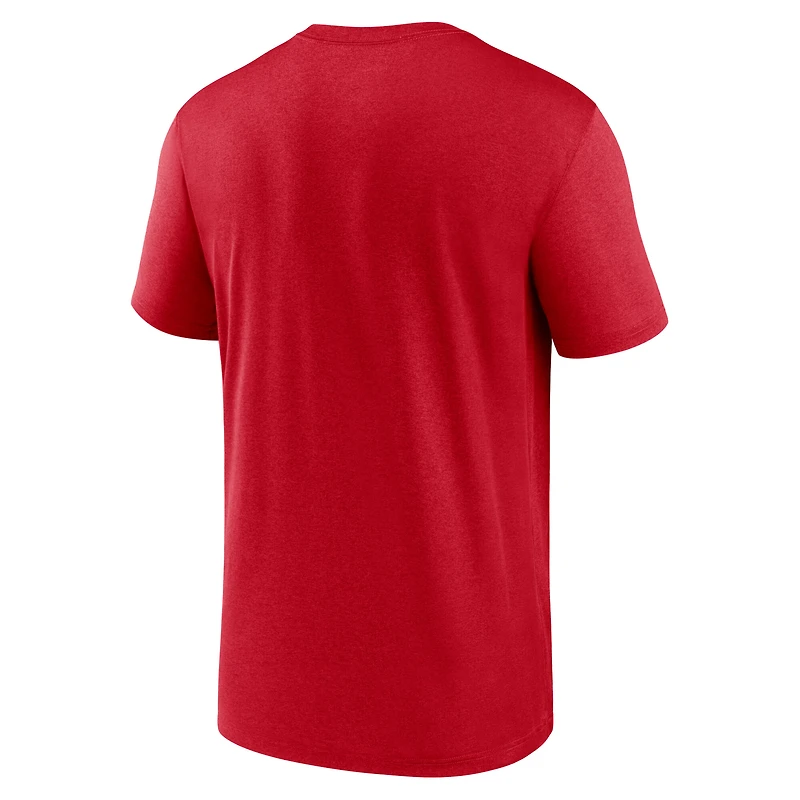 T-shirt Nike rouge pour homme, collection authentique d'après-saison MLB 2025, Boston Red Sox, Legend Dri-FIT