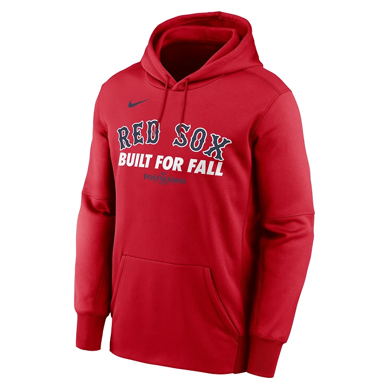Men's Nike Red Boston Sox 2025 MLB Postseason Authentic Collection Therma Hoodie