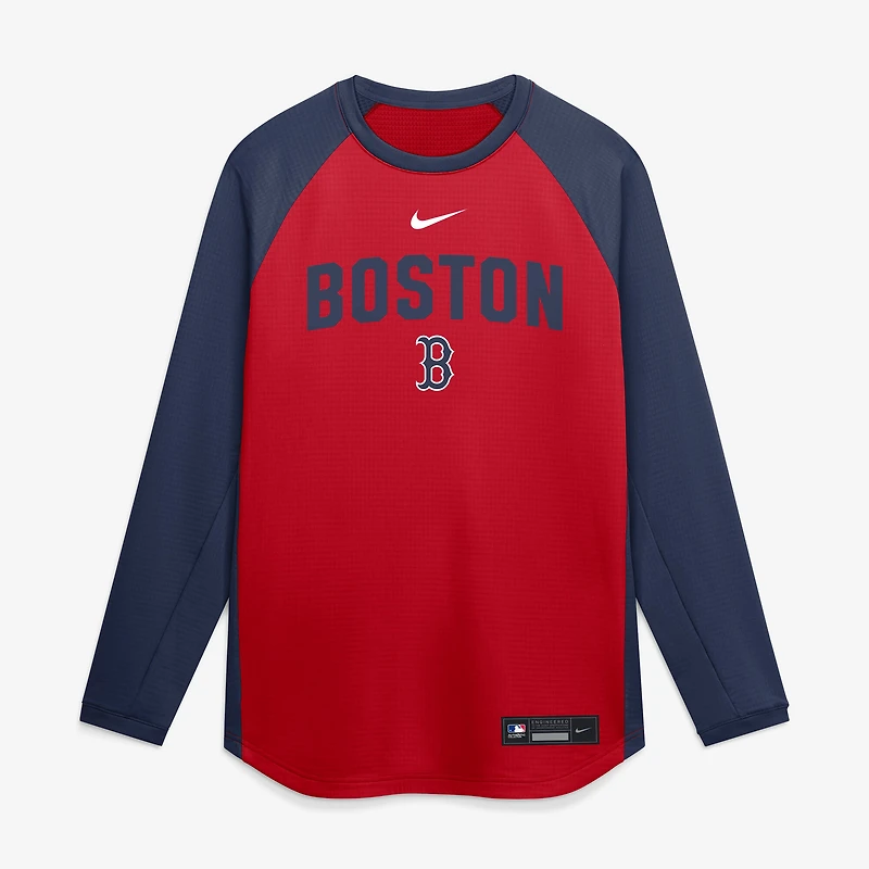 Men's Nike Red Boston Sox Authentic Collection Raglan Dri-FIT Sweatshirt