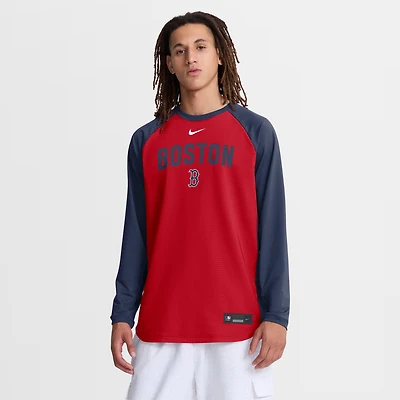 Men's Nike Red Boston Sox Authentic Collection Raglan Dri-FIT Sweatshirt