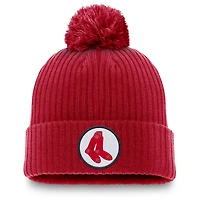 Bonnet en tricot à revers avec pompon Nike rouge Boston Red Sox Cooperstown Collection pour homme