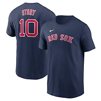 T-shirt avec nom et numéro Nike Trevor Story pour hommes, bleu marine, Boston Red Sox Fuse
