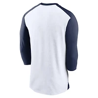 T-shirt à manches 3/4 Boston Red Sox Rewind Nike pour homme, blanc/bleu marine