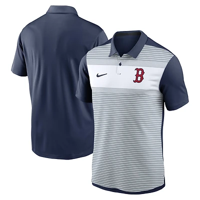 Polo Nike Performance à rayures Boston Red Sox Vapor blanc/bleu marine pour homme