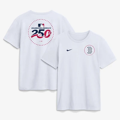 Men's Nike White Boston Red Sox Celebrating America's 250th Logo T-Shirt