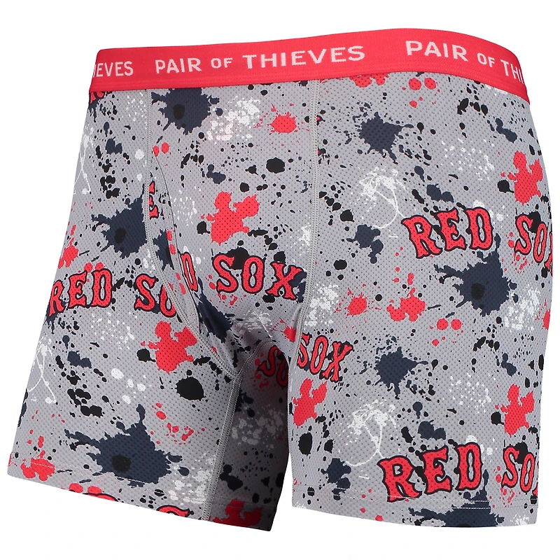 Men's Pair of Thieves Gray/Navy Boston Red Sox Super Fit 2-Pack Boxer Briefs Set